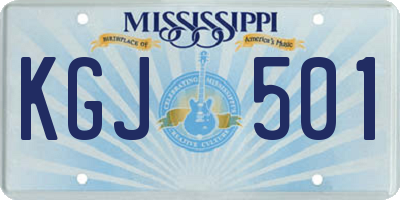MS license plate KGJ501