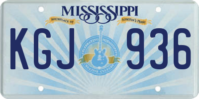 MS license plate KGJ936