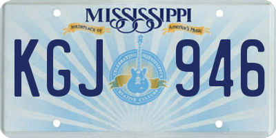 MS license plate KGJ946