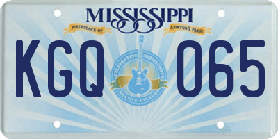 MS license plate KGQ065