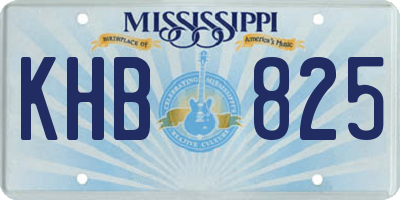 MS license plate KHB825