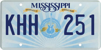 MS license plate KHH251