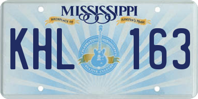 MS license plate KHL163