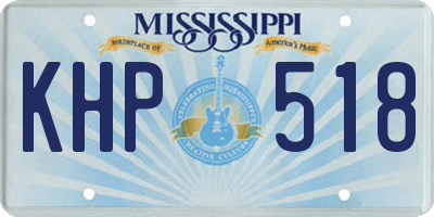 MS license plate KHP518