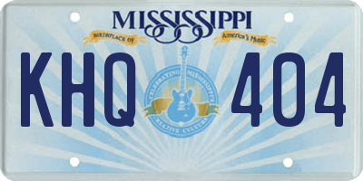 MS license plate KHQ404