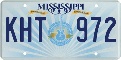 MS license plate KHT972