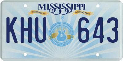 MS license plate KHU643