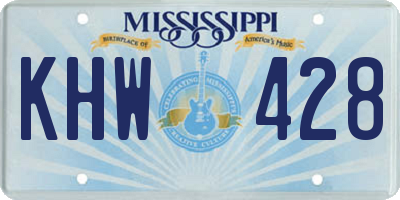 MS license plate KHW428