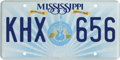 MS license plate KHX656