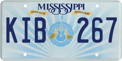 MS license plate KIB267