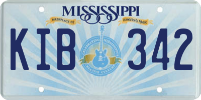 MS license plate KIB342