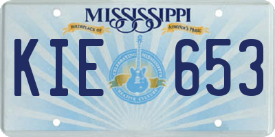MS license plate KIE653