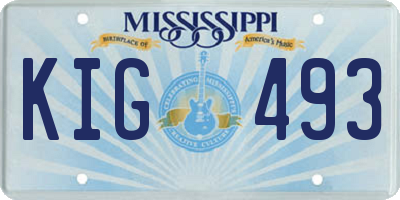 MS license plate KIG493