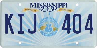 MS license plate KIJ404