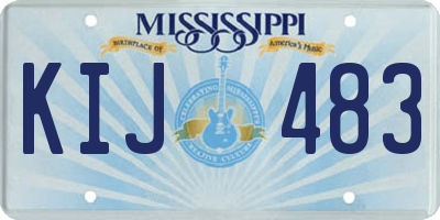 MS license plate KIJ483