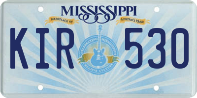 MS license plate KIR530