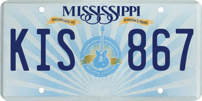MS license plate KIS867