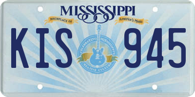 MS license plate KIS945
