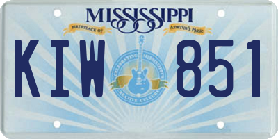 MS license plate KIW851