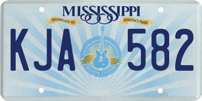 MS license plate KJA582