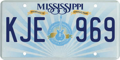 MS license plate KJE969