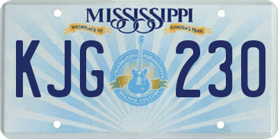 MS license plate KJG230