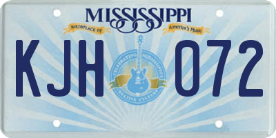 MS license plate KJH072