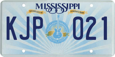MS license plate KJP021