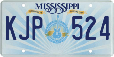 MS license plate KJP524