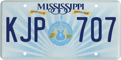 MS license plate KJP707