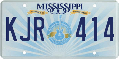 MS license plate KJR414