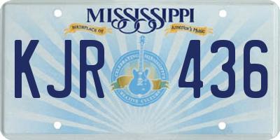 MS license plate KJR436