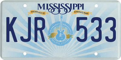 MS license plate KJR533