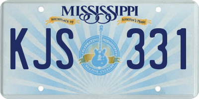 MS license plate KJS331