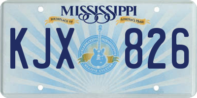 MS license plate KJX826