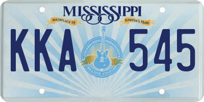 MS license plate KKA545