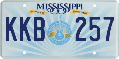 MS license plate KKB257