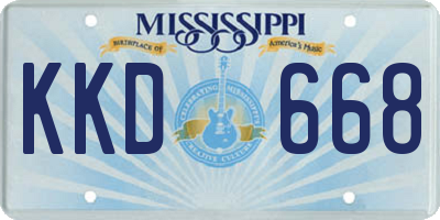 MS license plate KKD668