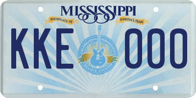 MS license plate KKE000