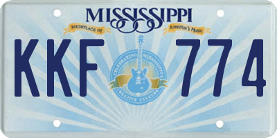 MS license plate KKF774