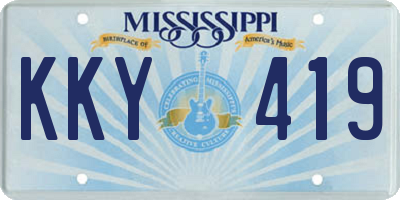 MS license plate KKY419
