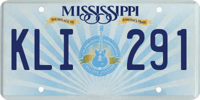 MS license plate KLI291