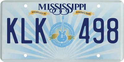 MS license plate KLK498
