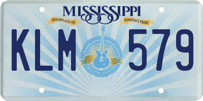 MS license plate KLM579