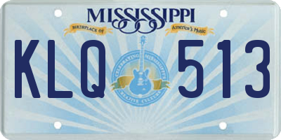 MS license plate KLQ513