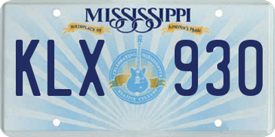 MS license plate KLX930
