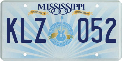 MS license plate KLZ052
