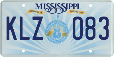 MS license plate KLZ083