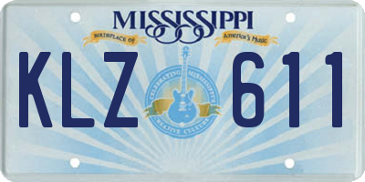 MS license plate KLZ611