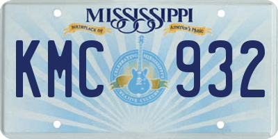 MS license plate KMC932